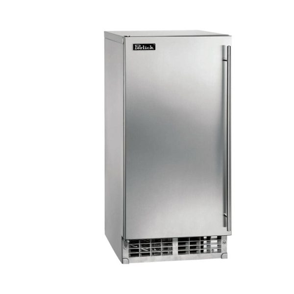 Perlick 15 Inch Undercounter ADA Series Cubelet Ice Maker Stainless Steel Solid Door w/ Integrated Pump - Left Hinge - HA15CU-1L