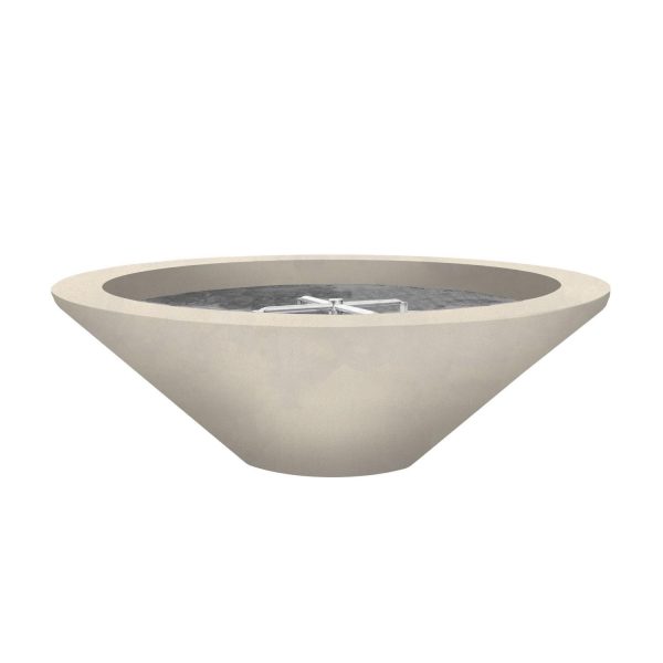 Ironwood 48 Inch Round GFRC Natural Gas Fire Bowl in Coastal by Lakeview Outdoor Designs