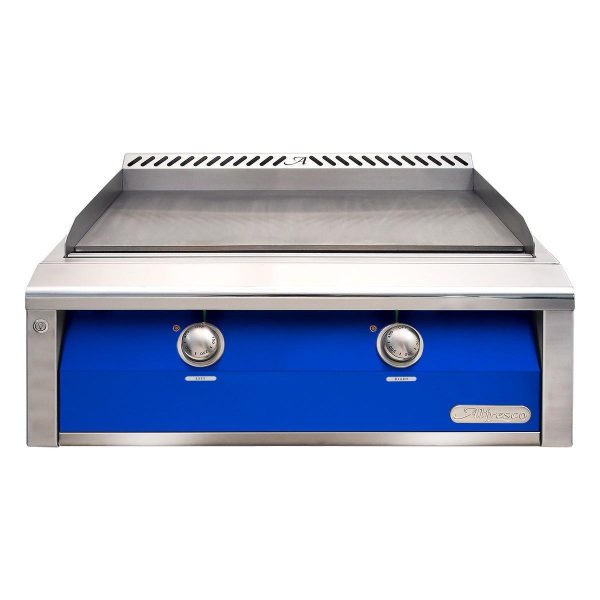 Alfresco 30-Inch Freestanding Natural Gas Griddle with Cart in Ultramarine Blue - AXE-30GTC-NG-S5002