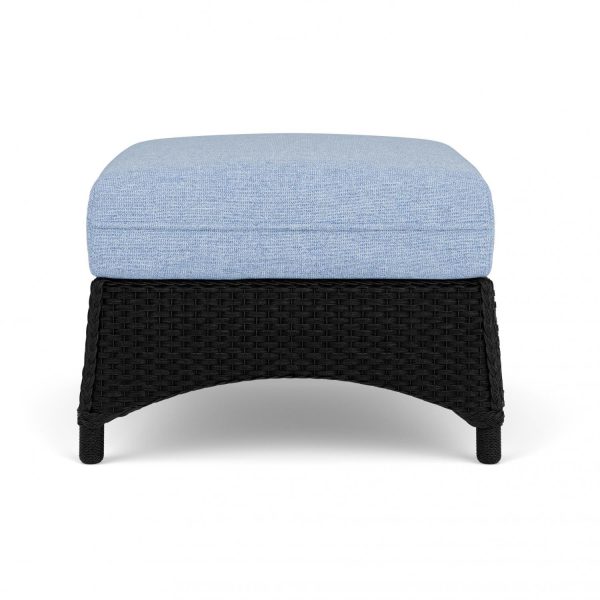 Mandalay Lloyd Loom Ottoman in Ebony/Demo Skyway by Lloyd Flanders