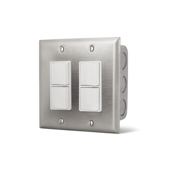 Infratech Flush Mount In-Wall Dual Stacked Duplex Switch - 14-4305