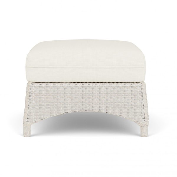 Mandalay Lloyd Loom Ottoman in Antique White/Sailcloth Salt by Lloyd Flanders