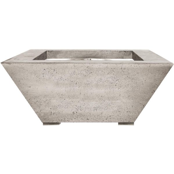 Pelican View 42 Inch Square GFRC Propane Fire Pit Table in Natural by Lakeview Outdoor Designs