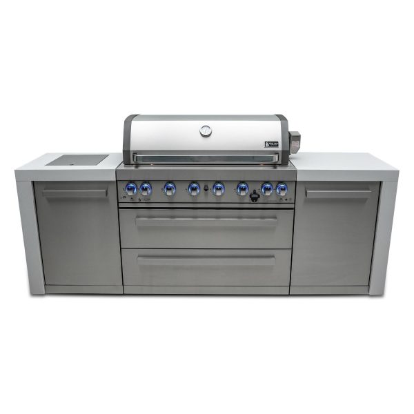 Mont Alpi 8 Ft Propane Outdoor Kitchen Island w/ Side Burner - MAi805-D