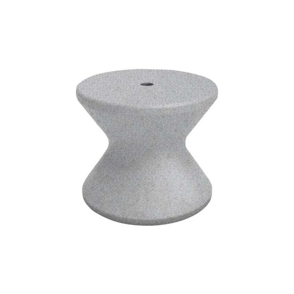 Signature 18 Inch Round Polyresin End Table w/ Umbrella Hole in Granite Gray by Ledge Lounger
