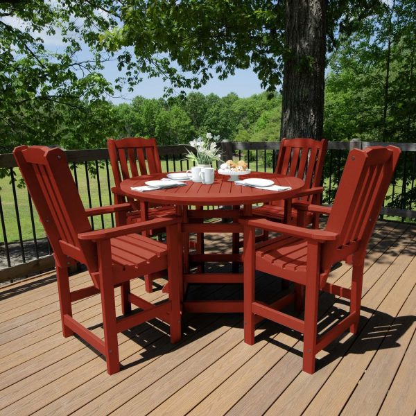 Hart Lane 5 Pc Recycled Plastic Counter Height Dining Set in Rustic Red by Lakeview Outdoor Designs
