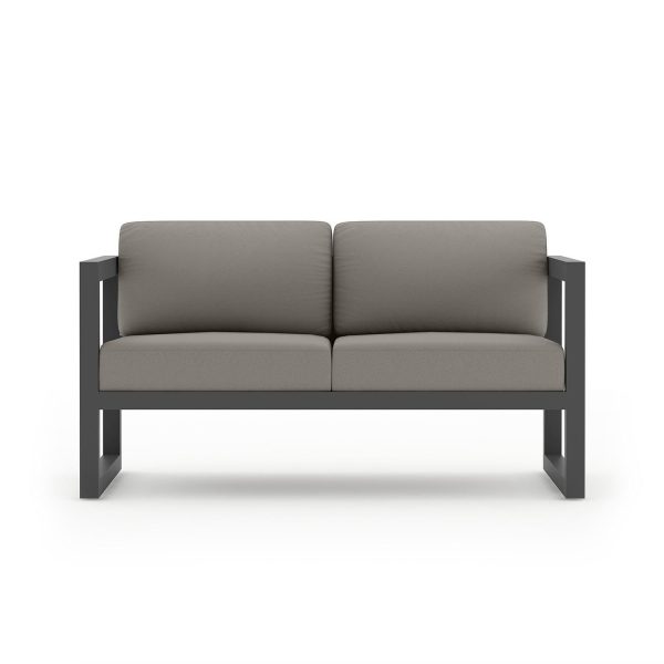 Misty Cove 2 Person Aluminum Loveseat in Slate/Canvas Charcoal by Lakeview Outdoor Designs