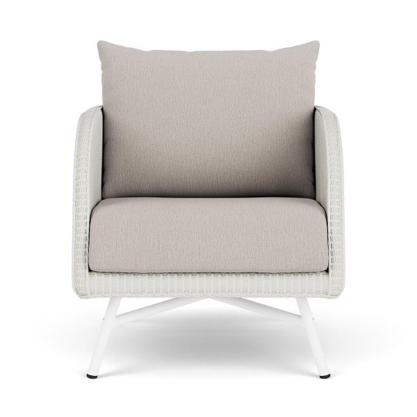Essence Lloyd Loom Club Chair in Matte White/Remy Cloud by Lloyd Flanders