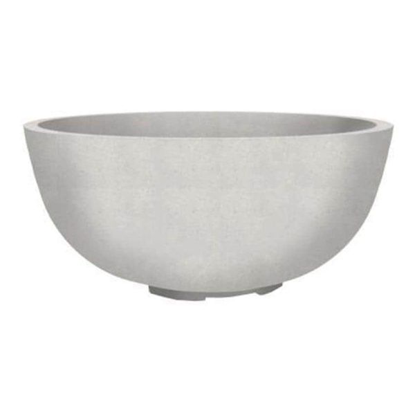 Valley Bay 1 39 Inch Round GFRC Propane Fire Bowl in Ultra White by Lakeview Outdoor Designs