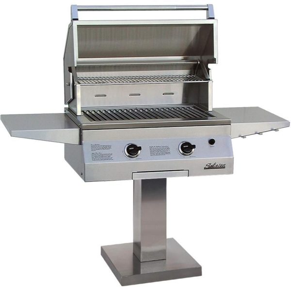 Solaire 27 Inch Deluxe All Convection Natural Gas Grill On Bolt Down Post - SOL-IRBQ-27GXL-BDP-NG