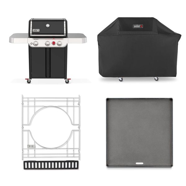 Weber GENESIS E-325 Natural Gas Grill w/ Cover, CRAFTED Frame & Griddle