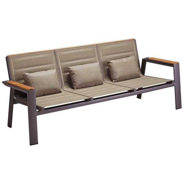 Geneva Aluminum Sofa in Latte/Caffe by HIGOLD