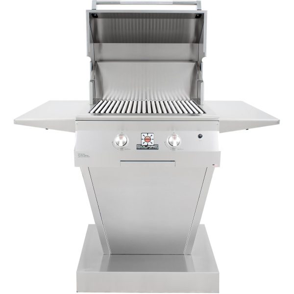 Solaire 27 Inch Basic All Infrared Propane Gas Grill On Angular Pedestal Base - SOL-AGBQ-27GIR-PED-LP