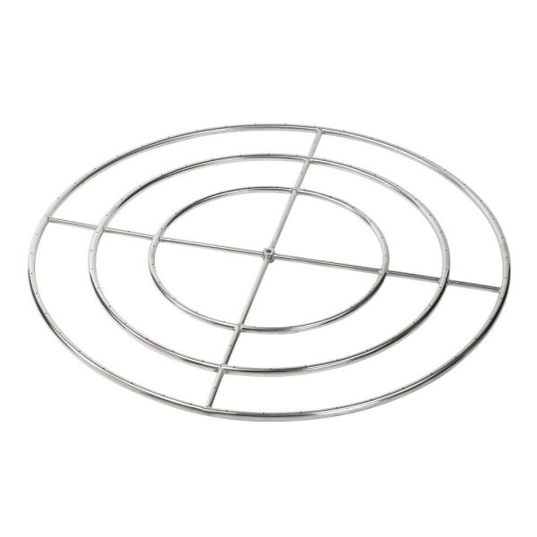 BBQGuys Signature 48-Inch Stainless Steel Triple-Ring Natural Gas Burner W/ 3/4-Inch Inlet - SS-FR-48