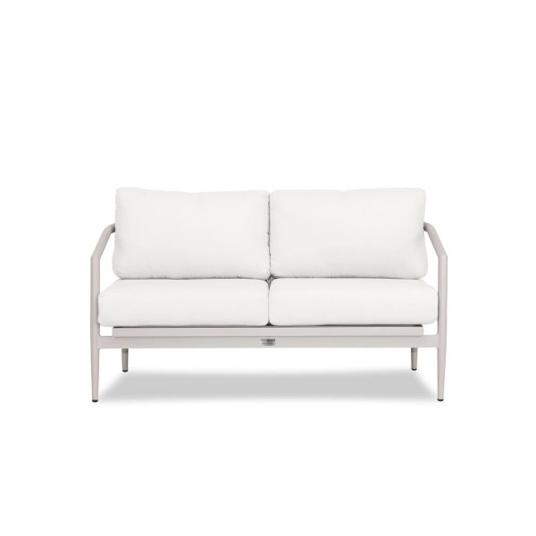 Midnight Cove 2 Person Aluminum Loveseat in Urban Stone/Canvas Natural by Lakeview Outdoor Designs