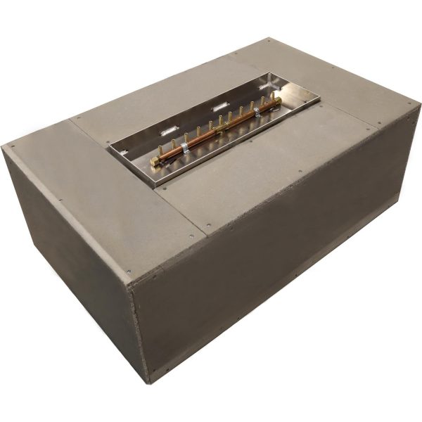 48 Inch Rectangular Brass Natural Gas Fire Pit Enclosure in by Warming Trends