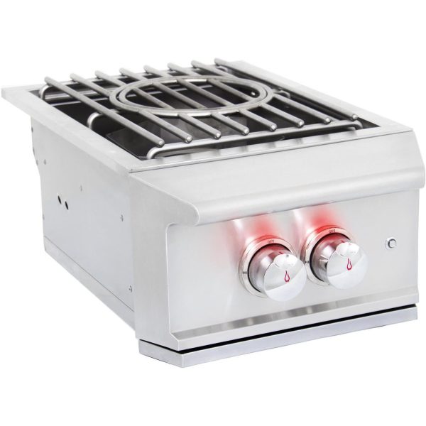 Blaze Professional LUX Built-In Propane Gas High Performance Power Burner w/ Wok Ring & Stainless Steel Lid - BLZ-PROPB-LP