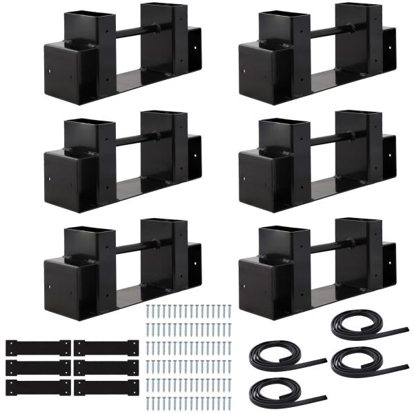 Ultimate Patio Adjustable Steel Log Rack Brackets with Accessory Kit - 3 Sets