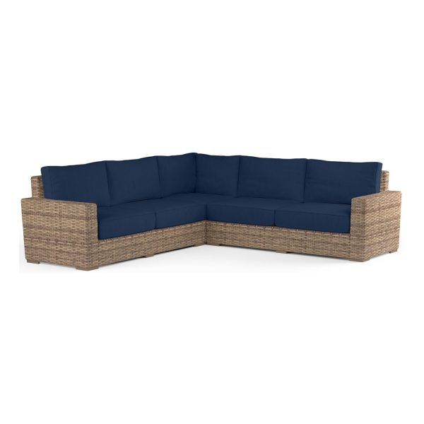 Havana 5 Person Wicker Sofa in Tobacco/Spectrum Indigo by Sunset West