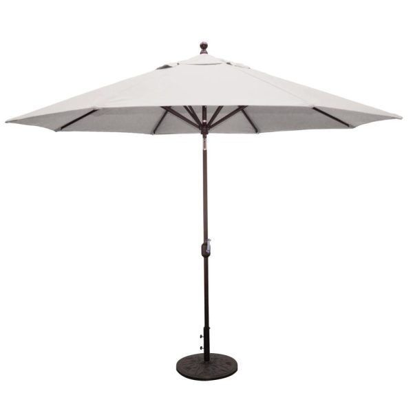 Galtech 11 Ft. Octagonal Aluminum Patio Market Umbrella W/ Crank Lift And Deluxe Auto Tilt - Antique Bronze Frame W/ Sunbrella Canvas Canvas Canopy