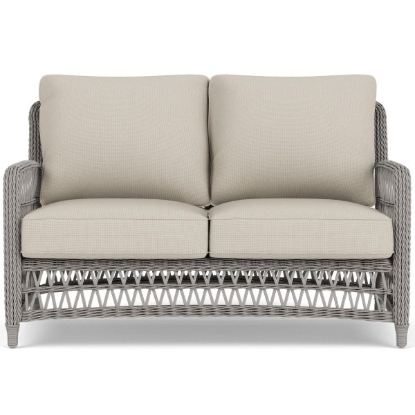 Mackinac Wicker Loveseat in Putty/Fife Fog by Lloyd Flanders