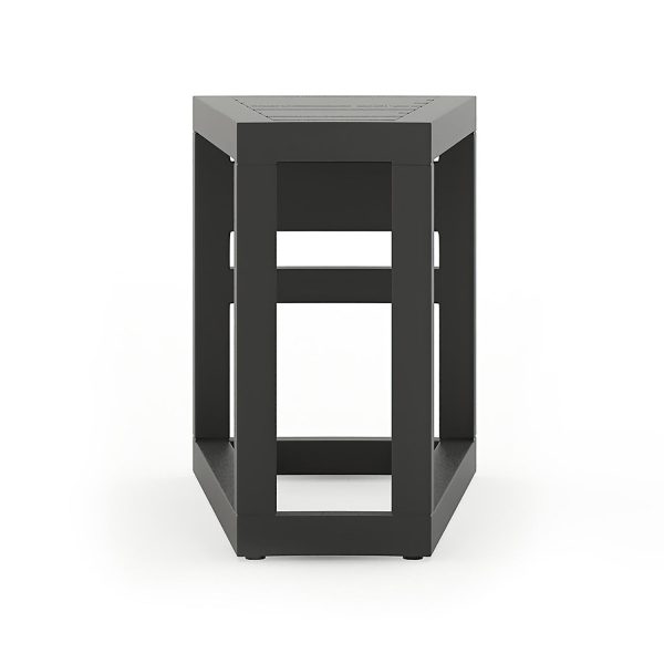 Misty Cove 32 Inch Slate Aluminum Wedge End Table by Lakeview Outdoor Designs