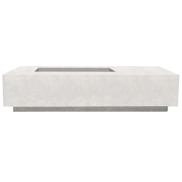 Cascata Bay 5 80 Inch Rectangular GFRC Natural Gas Fire Pit Table in Ultra White by Lakeview Outdoor Designs