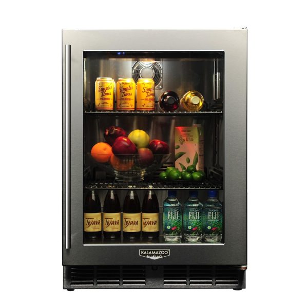 Kalamazoo Signature 24 Inch Outdoor Refrigerator - Glass Door - Right Hinge - Lock - K-HP24RO-4-3RL-S4