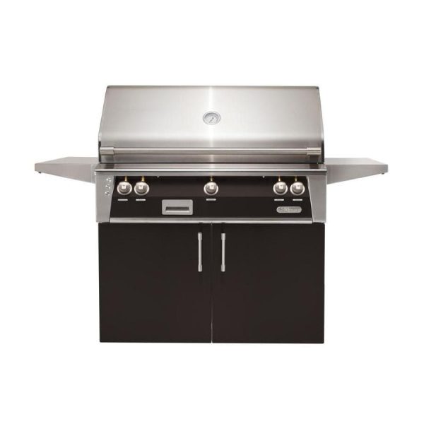 Alfresco ALXE 42-Inch Freestanding Natural Gas Grill With Rotisserie in Jet Black Matte - ALXE-42C-NG-SM9005