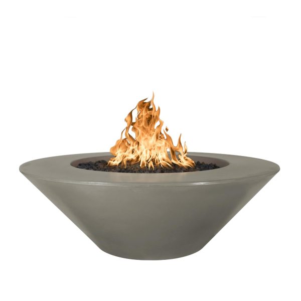 Cazo 48 Inch Round GFRC Natural Gas Fire Pit in Ash by The Outdoor Plus