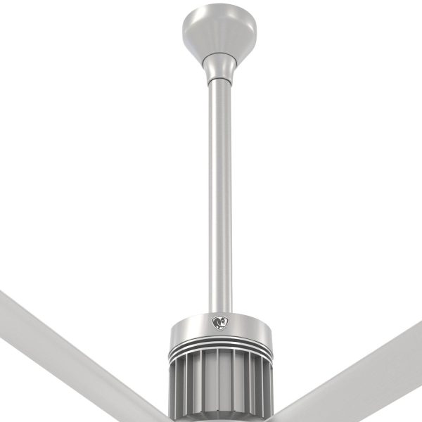 Big Ass Fans 24-Inch i6 Downtube Assembly in Brushed Silver (Flat/Sloped Ceiling 13 - 14 ft.) - 009059-727-24