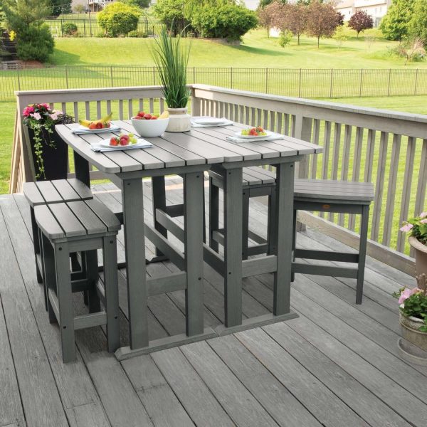 Hart Lane 6 Pc Recycled Plastic Counter Height Dining Set in Coastal Teak by Lakeview Outdoor Designs