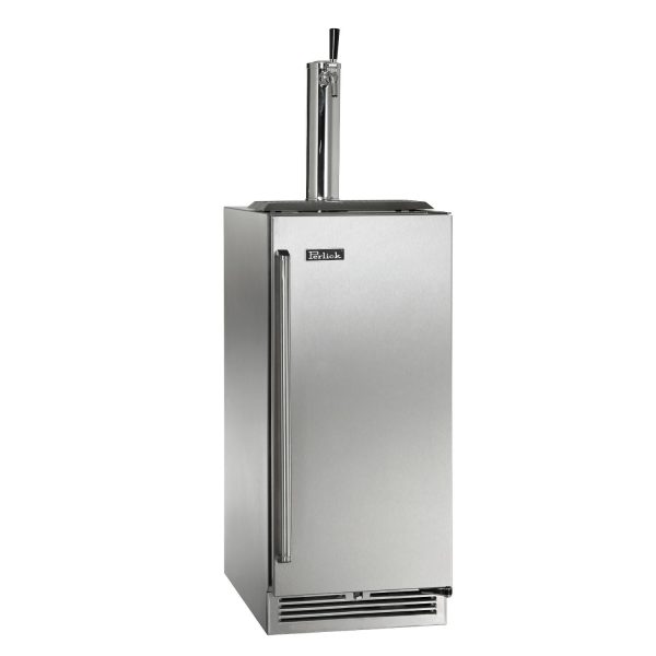 Perlick 15-Inch Signature Series Stainless Steel Outdoor Beverage Dispenser w/ Door Lock - Right Hinged - HP15TO-4-1RL-1