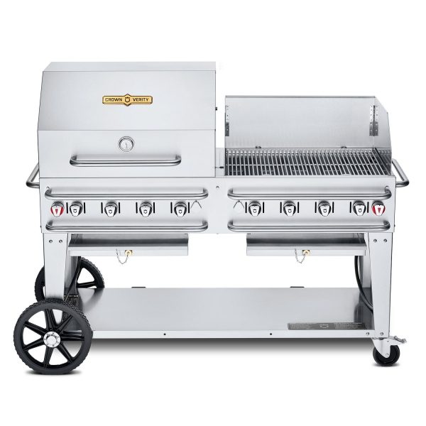 Crown Verity 60-Inch Single Inlet (Bulk Tanks Only) Rental Propane Grill Dome & Windguard Package - CV-RCB-60RWP-SI-BULK