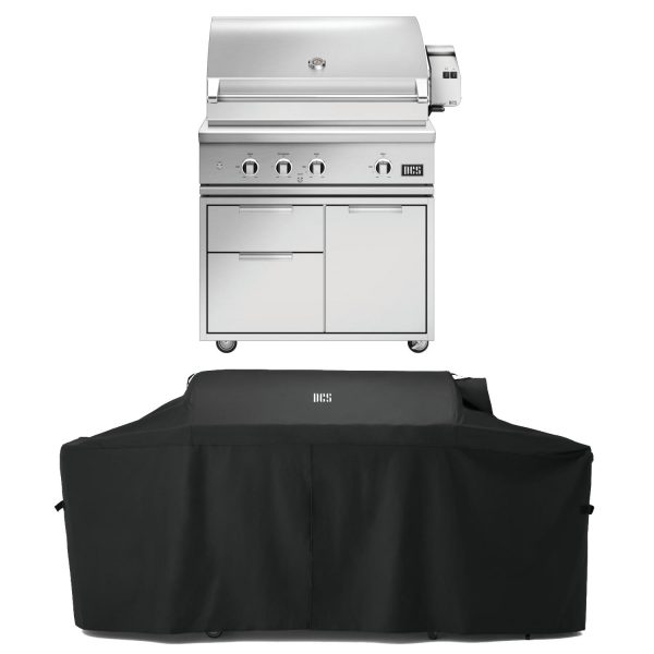DCS Series 9 36-Inch Natural Gas Grill With Rotisserie W/ Cart & Grill Cover - BE1-36RC-N