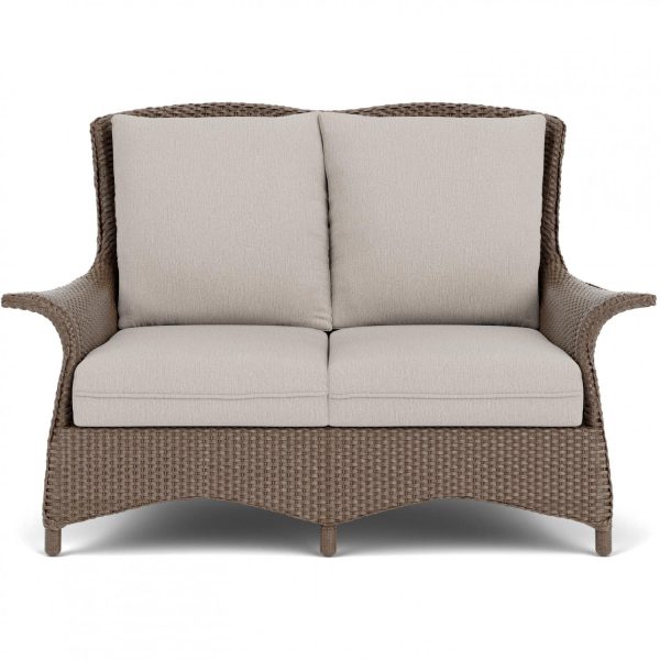 Mandalay Lloyd Loom Loveseat in Bark/Remy Cloud by Lloyd Flanders