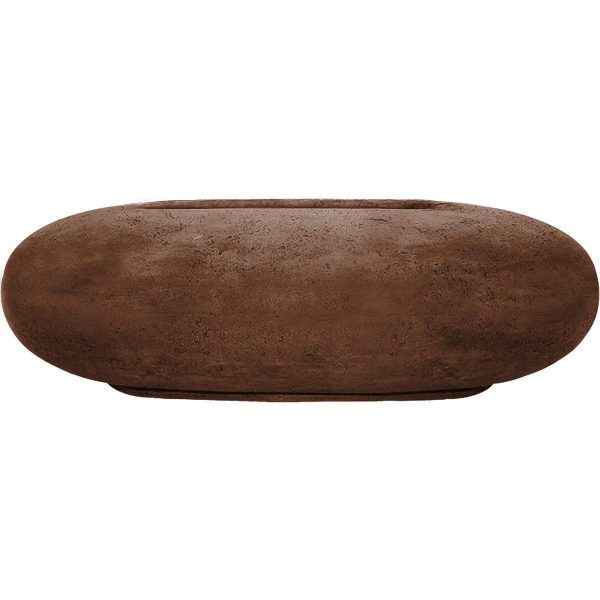 Sawgrass Bay 56 Inch Oval GFRC Propane Fire Bowl in Cafe by Lakeview Outdoor Designs