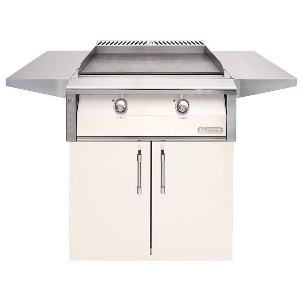 Alfresco 30-Inch Freestanding Propane Griddle with Cart in Signal White Matte - AXE-30GTC-NG-SM9003