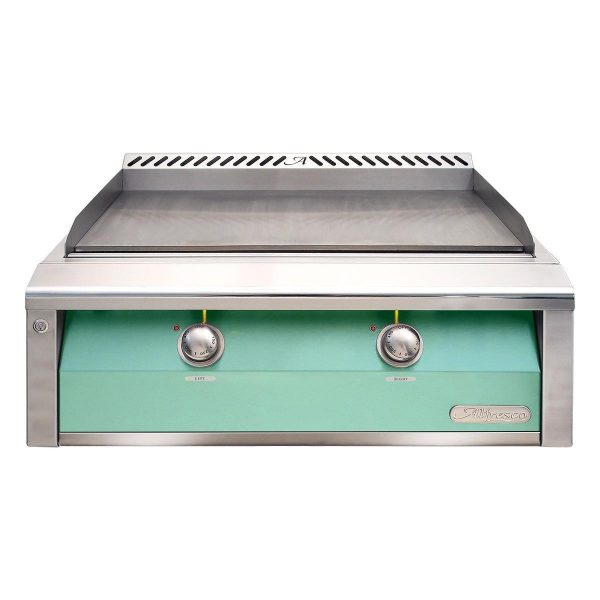 Alfresco 30-Inch Freestanding Natural Gas Griddle with Cart in Light Green - AXE-30GTC-NG-S6027
