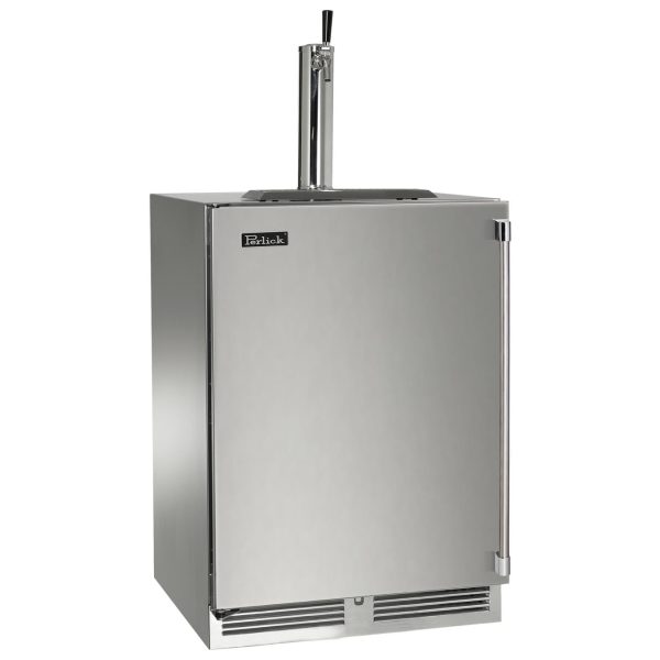 Perlick 24-Inch C-Series Single Tap Stainless Steel Outdoor Beverage Dispenser - Left Hinged - HC24TO-4-1L-1