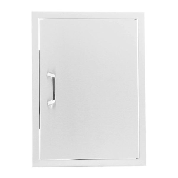 BBQGuys Signature 21-Inch Stainless Steel Reversible Single Access Door - Vertical - Traditional
