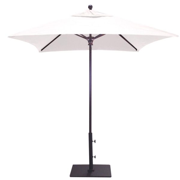 Galtech 6 X 6 Ft. Square Aluminum Patio Market Umbrella W/ Push Lift - Antique Bronze Frame W/ Sunbrella Canvas Natural Canopy