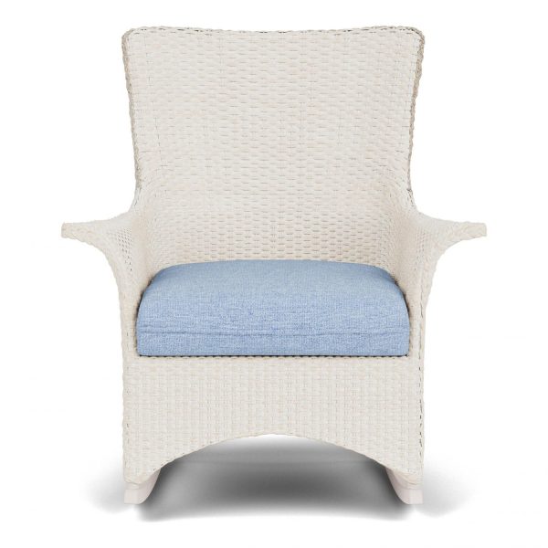 Mandalay Lloyd Loom Rocking Chair in Antique White/Demo Skyway by Lloyd Flanders