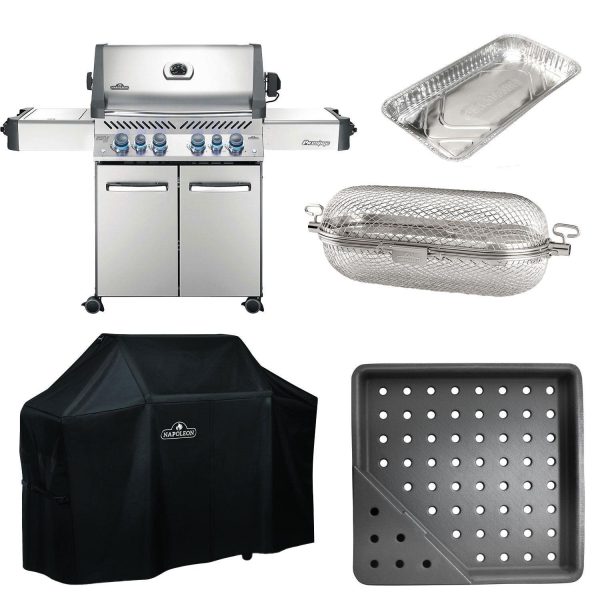 Napoleon Legacy Prestige 500 4-Burner Natural Gas Grill w/ Cover & Accessories