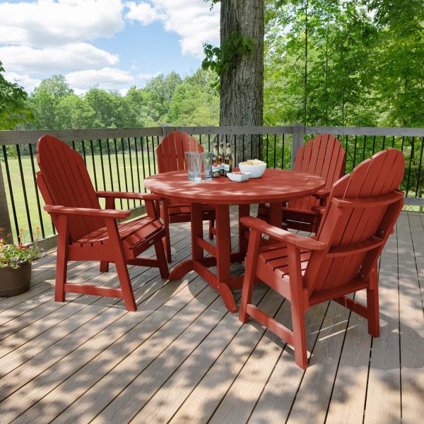 Dream Bay 5 Pc Recycled Plastic Dining Set in Rustic Red by Lakeview