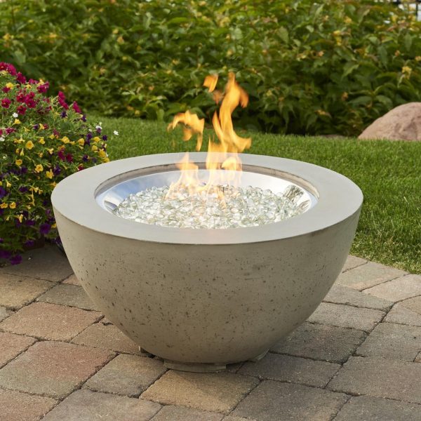 Cove 29 Inch Round GFRC Natural Gas Fire Bowl in Natural Gray by The Outdoor GreatRoom Company (Ships As Propane w/ Natural Gas Conversion Kit)