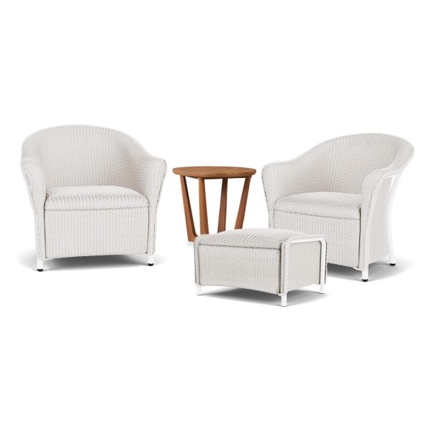Reflections 4 Pc Lloyd Loom Seating Set in White by Lloyd Flanders