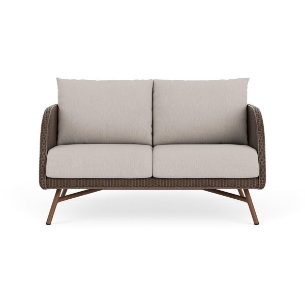 Essence Lloyd Loom Loveseat in Bark/Remy Cloud by Lloyd Flanders