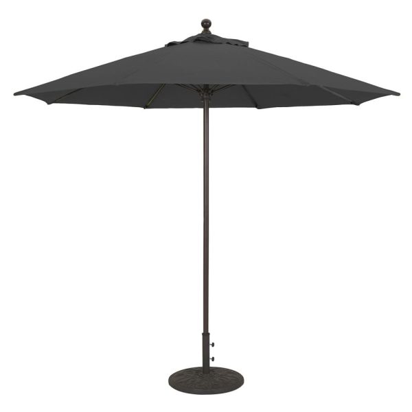 Galtech 9 Ft. Bar Height Octagonal Aluminum Patio Market Umbrella W/ Push Lift - Antique Bronze Frame W/ Sunbrella Canvas Black Canopy