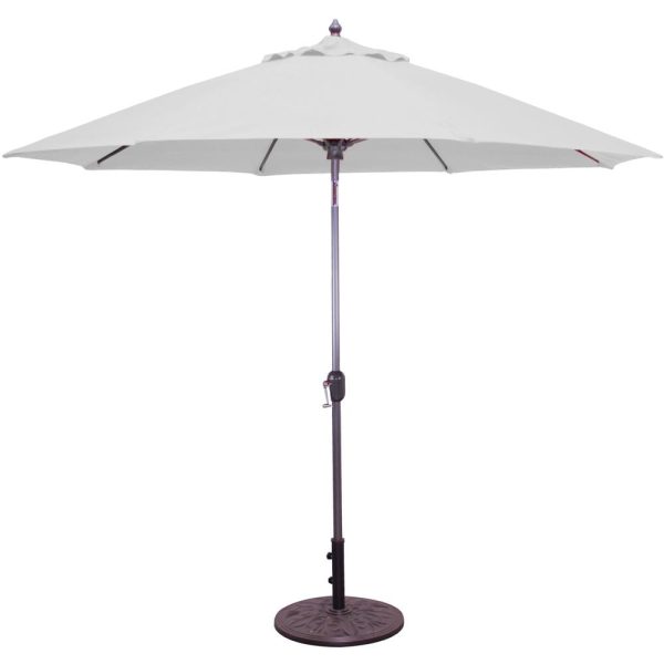 Galtech 9 Ft. Octagonal Aluminum Patio Market Umbrella W/ Crank Lift And Auto Tilt - Charcoal Frame W/ Sunbrella Canvas Canvas Canopy